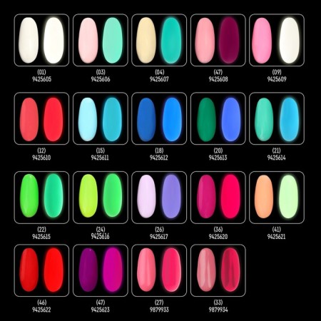 Glow in the Dark, 3 phase, 8 ml, LED/UV nail polish, luminescent, purple-pink color (33)-5