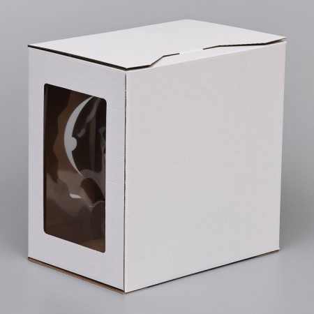 Box for cake 3 windows, with handles, white, 30 x 30 x 20 cm-2