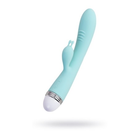 Flovetta by Toyfa Iris vibrator with clitoral stimulator, silicone, 22 cm, blue color-1