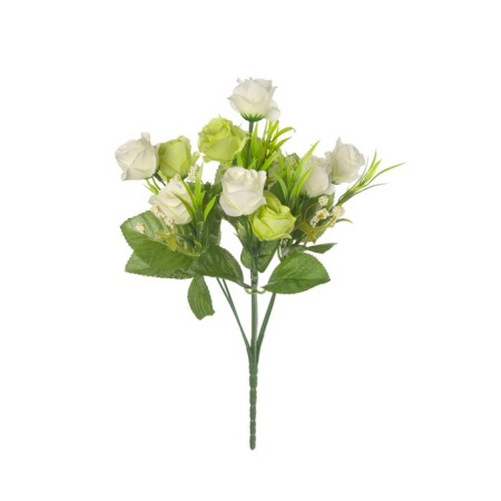 Artificial bouquet "Rose", height 27 cm, white color