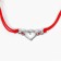 Bracelet "Heart" steam, red color with silver, 7cm