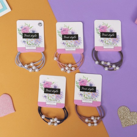 Hair gum "Valeria" Pearls, mix-2