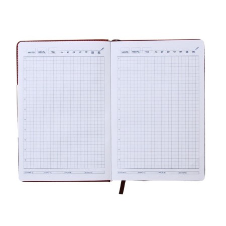 The diary is low, the PVC, A5 cover, 140 sheets in a cage, with a handle, in a gift box, mix-8