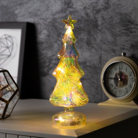 Figure Light "Christmas tree New Year", 24x12 cm, 10 LED, AAAX2 batteries (not included), glow warm white