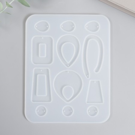 Mold Silicon "Earrings - Geometry" 12 objects 12x15.5 cm