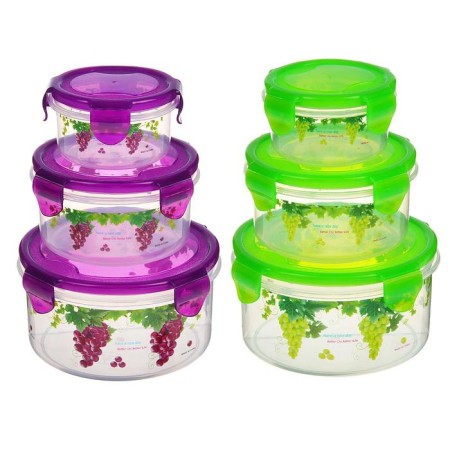 A set of plastic containers “grapes”, 3 pcs: D = 8.5; eleven; 14 cm, color mix-6