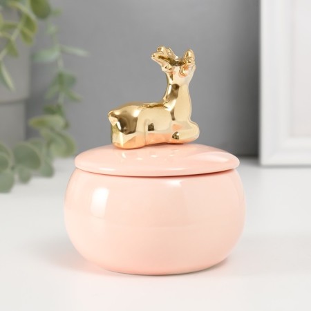 Coramics Coramics "Golden Deer" pink 8x8x10 cm-3