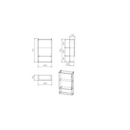 Bathroom mirror "Vega 4502" white, 45 x 13.6 x 70 cm-4