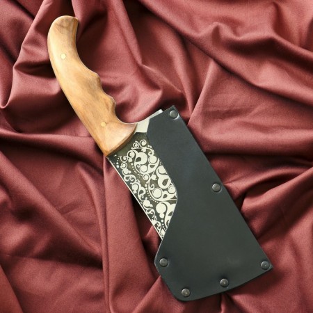 Caucasian knife, cutting "saigak" with a cover, steel - 40x13, handle - nut, 14 cm-4