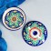 Maslenka Rishtan ceramics "Flowers", 17 cm, blue