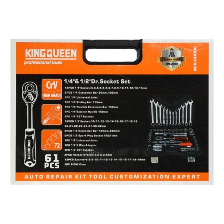 Set of instruments Universal Kingqueen Wib-60006-24, 24 teeth, 1/2 1/4 ", 61 subject-4