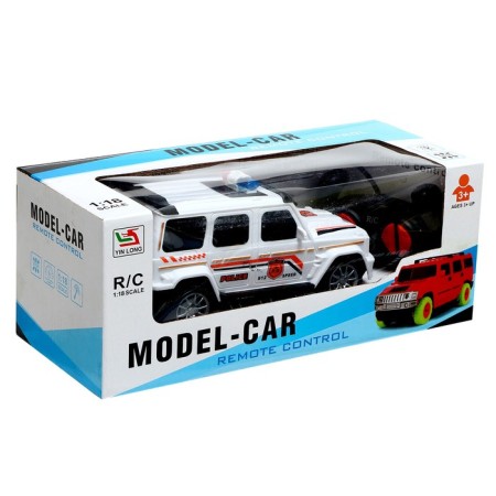 Radio -controlled jeep "Police", works on batteries, white color-6