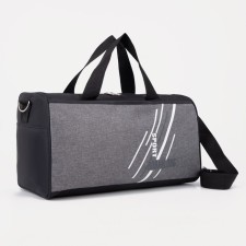 Sports bag with lightning, 2 external pockets, gray/black color