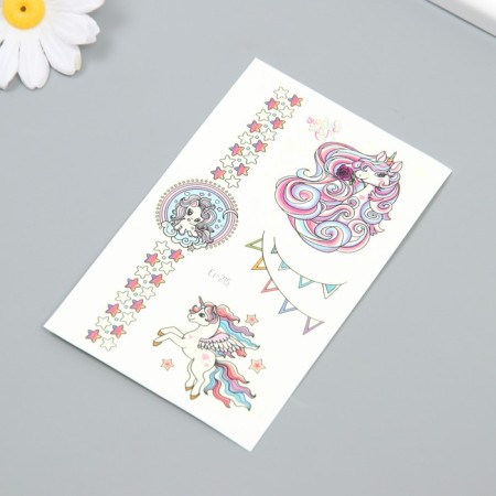 Tattoo on the body phosphorus color "Bracelet with a unicorn" 7.5x12 cm-1