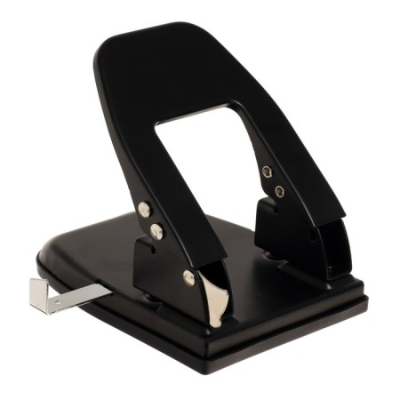 The hole punch is 30 sheets, metal, black, with a ruler, cards/pack