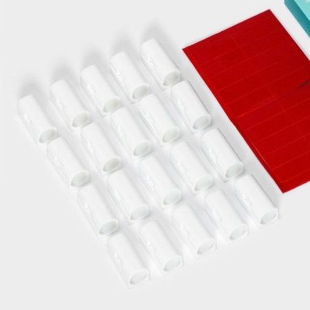 A set of clamps for wires, self -adhesive, 20 pcs, white color-4