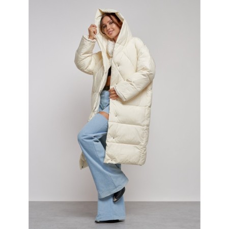 Coat insulated winter female, size 48, color light-beige-18