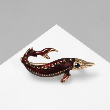 Brooch "Fish" Opestr, black-brown color in gold