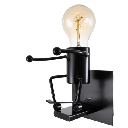 Sconces "man" E27 40W black 14x14x17 cm