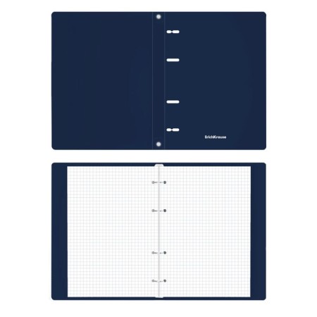 A notebook on the rings A5, 80 sheets in the Erichkrause "Classic", a plastic cover, an offset unit, whiteness is 100%, mix-4