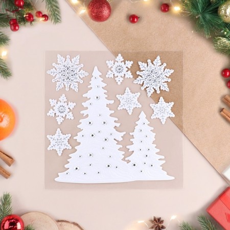 Stickers on the windows "New Year" Christmas trees, 24 x 18 cm