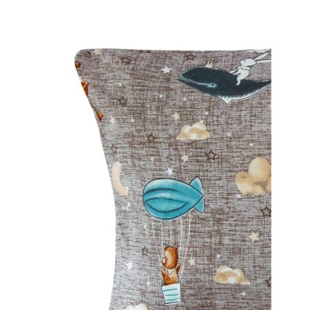 A set of pillowcases, size 40x60 cm, travelers print, gray color - 2 pcs.-2