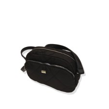 Cross-Bodi bag, 2 parts with lightning, black 24x7x17cm
