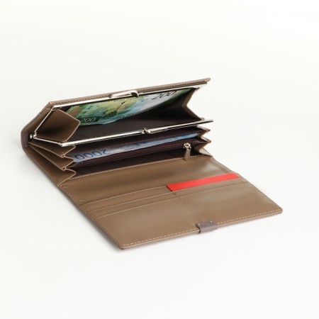 Women's wallet on magnets, gray color-3