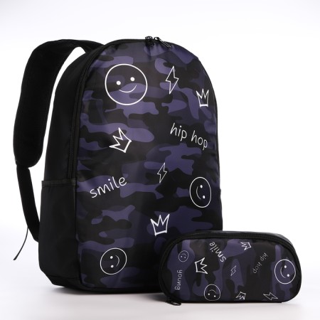 School backpack with a pen-hop, 42x28x13 cm, black color-1