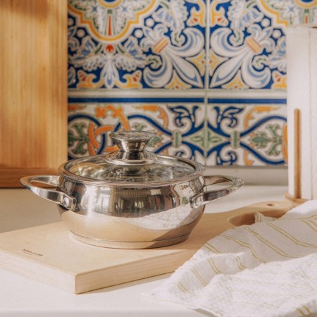 Stainless steel pan Sl Home "Olla", 1.5 l, d = 16 cm, h = 8 cm, with a lid, the capsule, induction-4