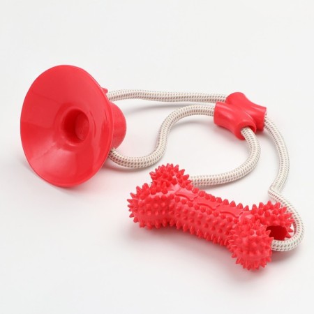 A toy for dogs "bone on a suction cup", 40 cm, red-1