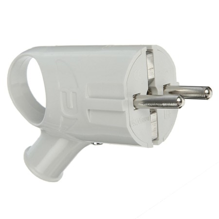 Electric fork Universal A112, with salary, corner, with ear, 16 A, 250 V, euros, white
