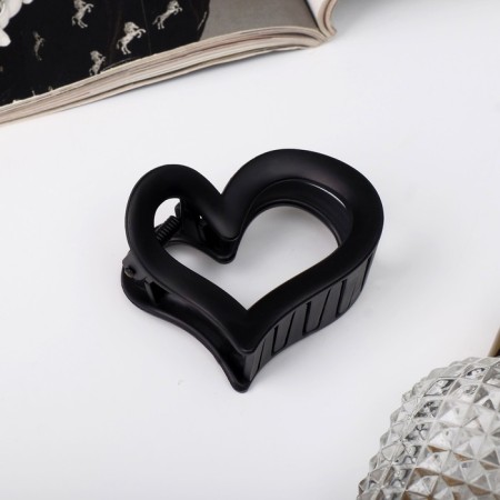 Hair crab "Heart" mix, 6.5 cm, black