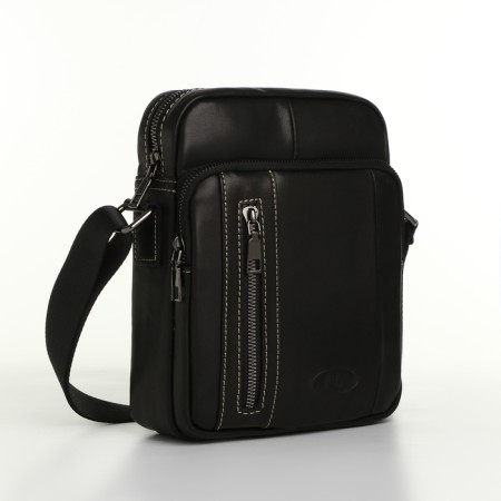 Male bag, Fidelio Largo, genuine leather, black color
