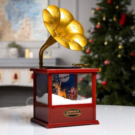 LED figure "Gramophone" 16 × 38 × 18 cm, plastic, AAX3 batteries (not in the kit), USB, glow white-1