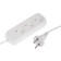 Extension cord 3 sockets, 1.7 m, 6 A, 1300 W, SHVVP 2x0.5 mm2, without salary, white