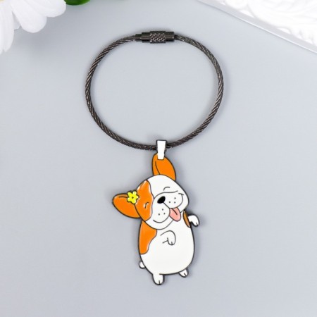 Trick Metal on the cable "Buldozhka with a flower" enamel 9.7 cm-1