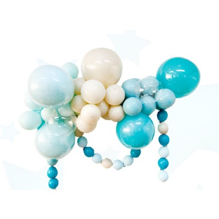 Set for creating compositions from balloons, set of 52 pcs., Blue, sand, turquoise