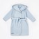 Baby robe with a hood Waffle, height 98-104 cm, blue color