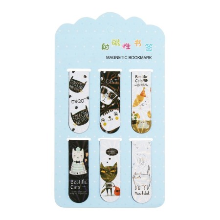 A set of magnetic bookmark for books Calligrata 6 pieces, "cats", mix-5