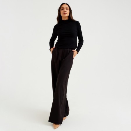Women's turtleneck Minaku: Basic Line, Black Color, size 44-1