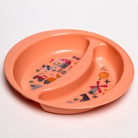 Double -sectional plate, caramel color-1