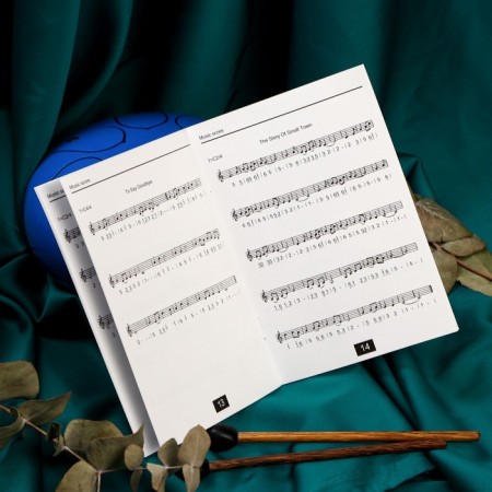Musical instrument glucophone, blue, 8 petals, 15 x 9 cm-5
