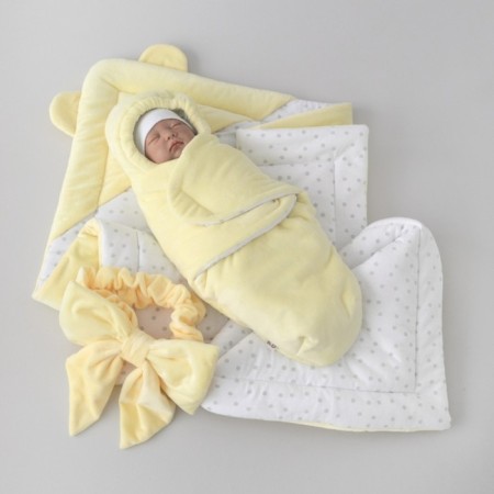 Set for discharge Winter Kinderlitto "Teddy Bear", 5 items, height 56-62 cm, yellow color-1