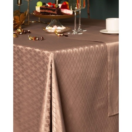 Tablecloth, size 140x180 cm, coffee color-1