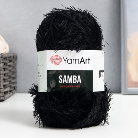 Yarn "Samba" 100% polyester 150m/100g (02 black)-4