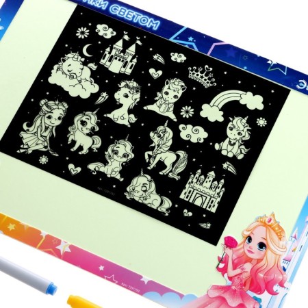 Set for drawing by light "Princess" + Board write and mes-3