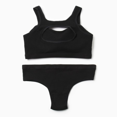 Female set (top, panties) Black color, size 44-46-4