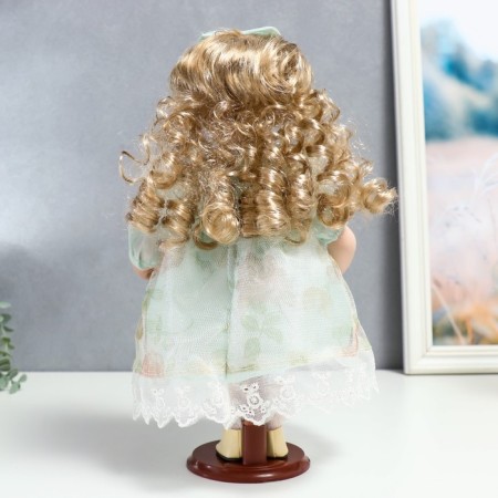 Doll Collectible Ceramics "Judith in a delicate-so-so-sole dress with flowers" 30 cm-3