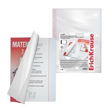 Set of covers PP 10 pcs, 276 x 465 mm, 50 μm, Erichkrause, Fizzy Clear, for textbooks Peterson, Moro, Heydman, with glue, with embossing, universal